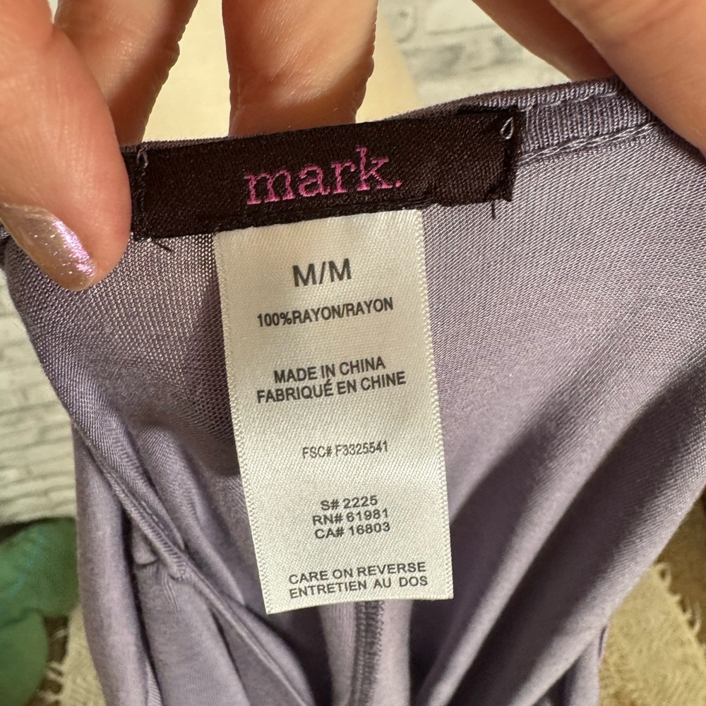 Mark Elegant Purple Draped Top Blouse - Picture 6 of 9